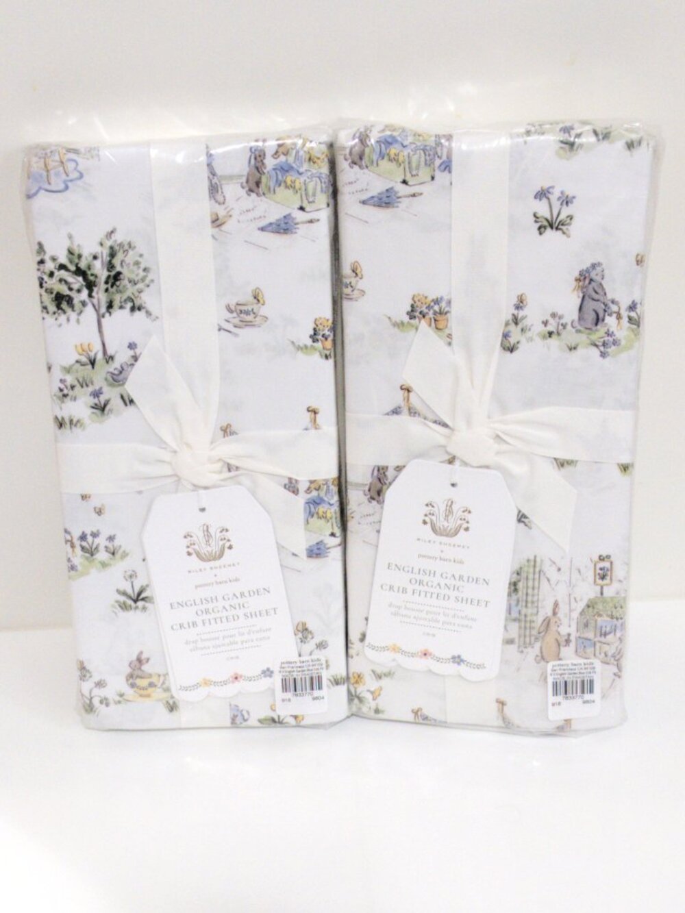 Set of 2 Riley Sheehey x Pottery Barn English Garden Organic Fitted Crib Sheet